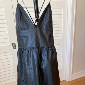 Zara Women's Size S Black Pleather Dress
